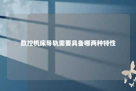 数控机床导轨需要具备哪两种特性 